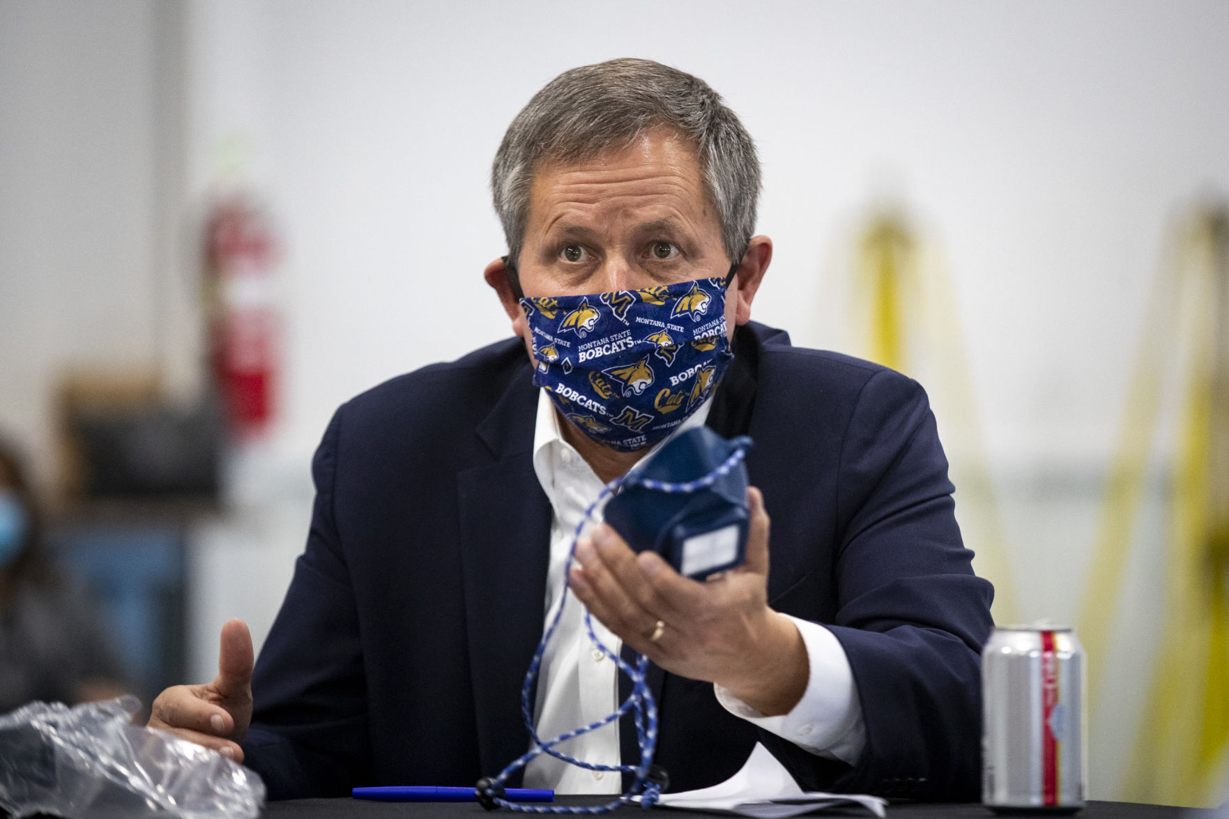Senators Steve Daines and Tom Cotton meet with Montana Mask creators